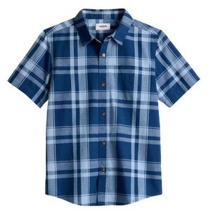 Sonoma Goods for Life Boys Plaid Short Sleeve Button Down Shirt